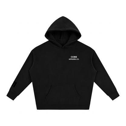 Black Oversize Fleeced Hoodie, front view